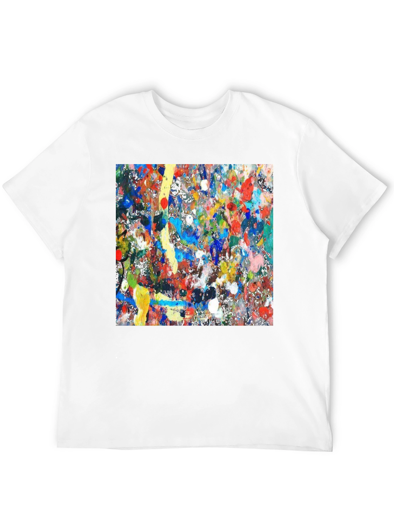 Abstract Art Splatter Print Black T-Shirt