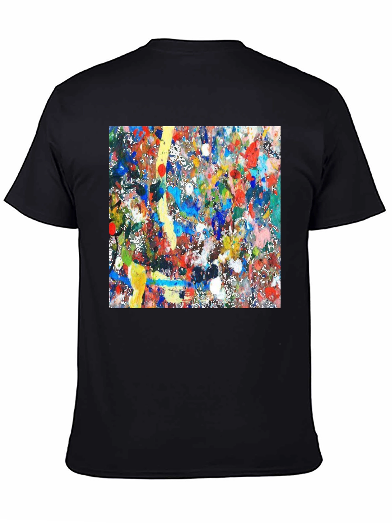 Abstract Art Splatter Print Black T-Shirt