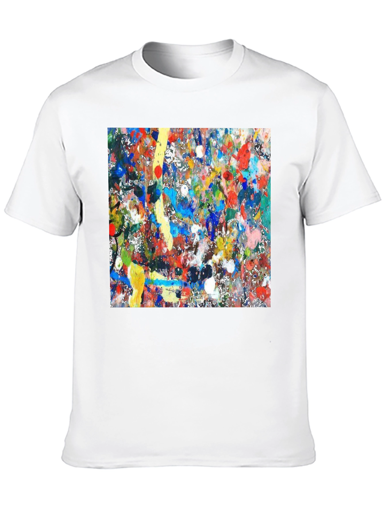 Abstract Art Splatter Print Black T-Shirt