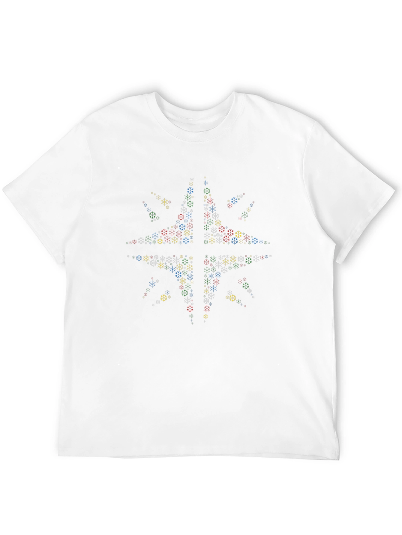 Geometric Snowflake T-Shirt - Stylish Black Tee