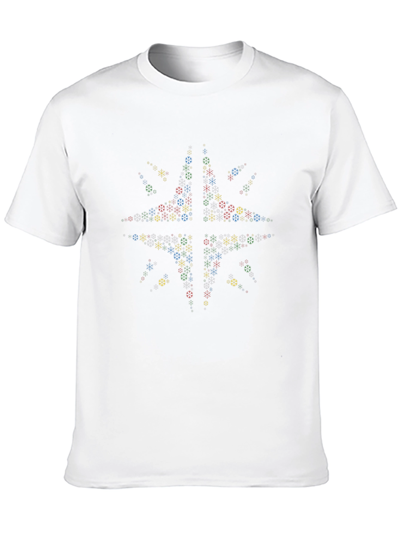 Geometric Snowflake T-Shirt - Stylish Black Tee