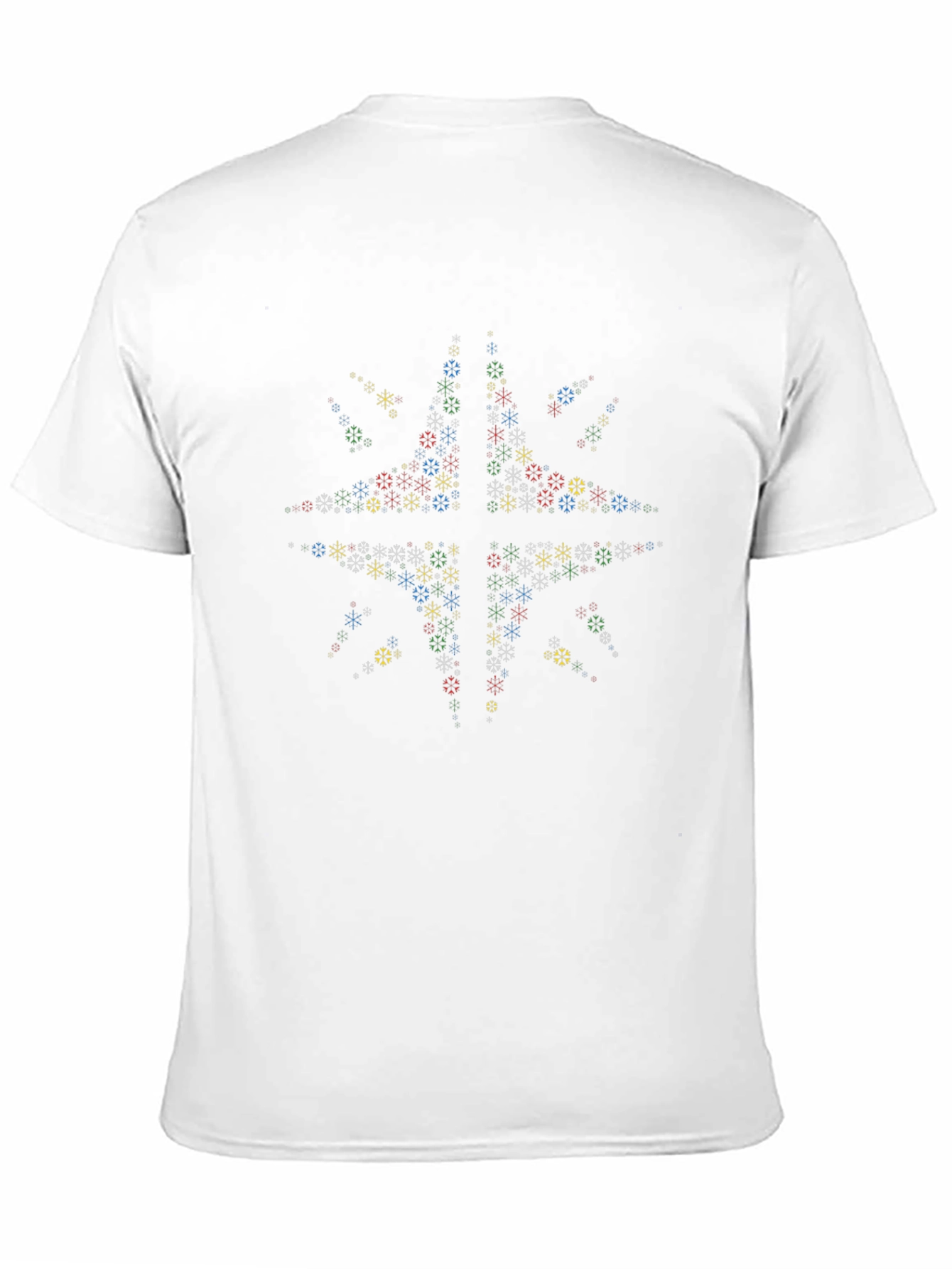 Geometric Snowflake T-Shirt - Stylish Black Tee