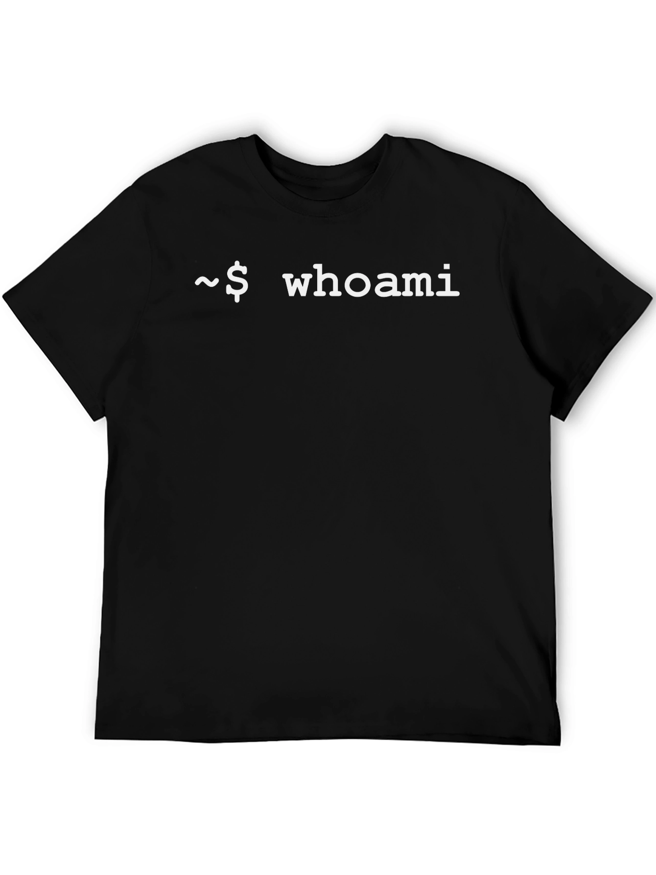 Whoami Black T-Shirt - Geeky Programmer Tee