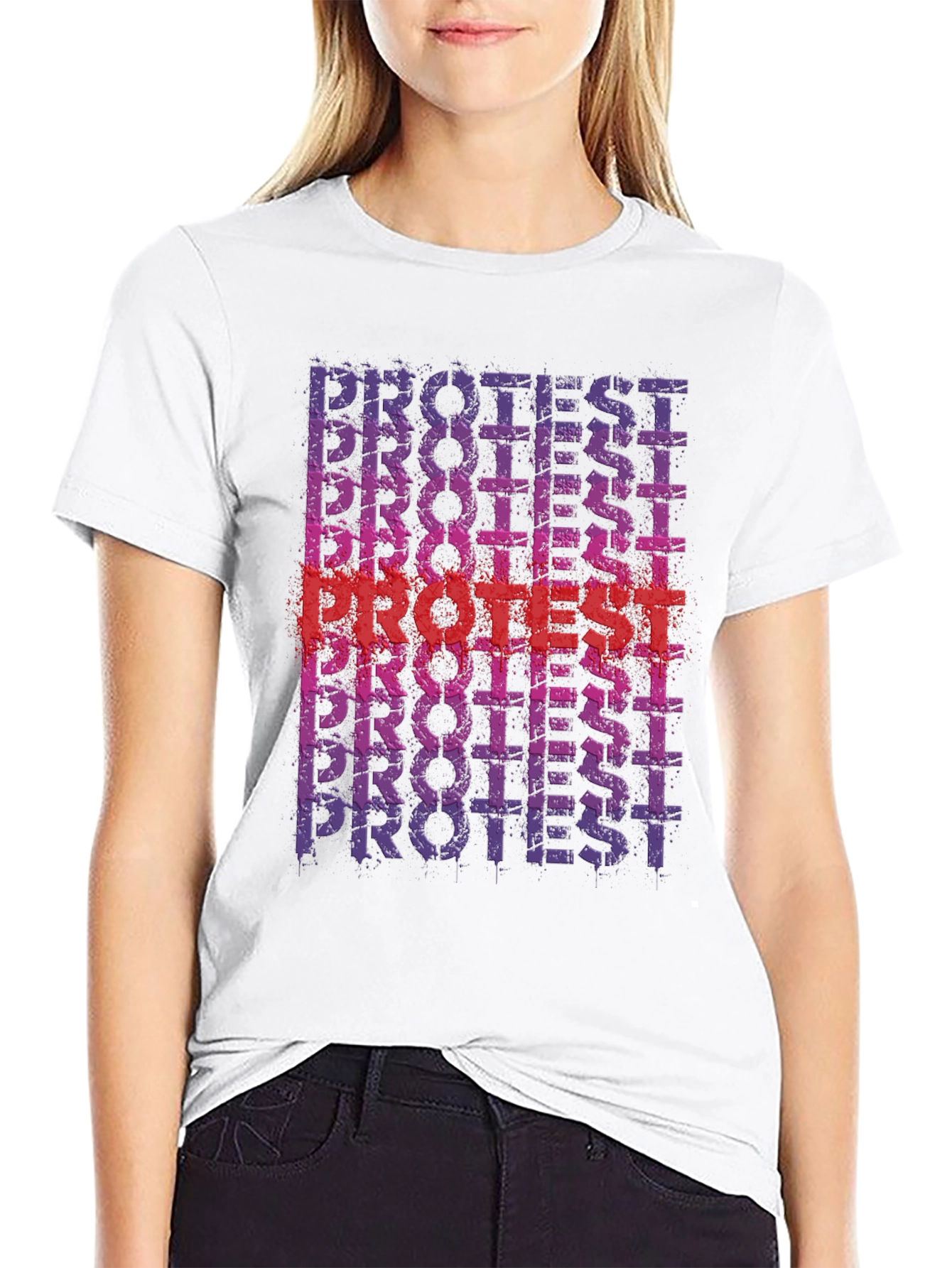 Protest Graphic Print Black Crew Neck T-Shirt