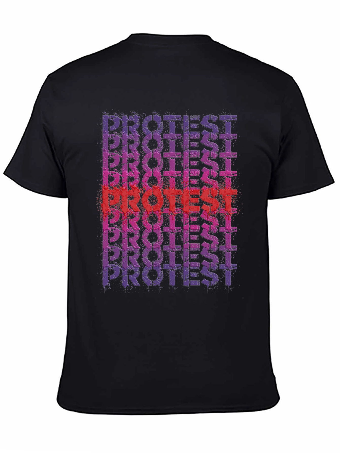 Protest Graphic Print Black Crew Neck T-Shirt
