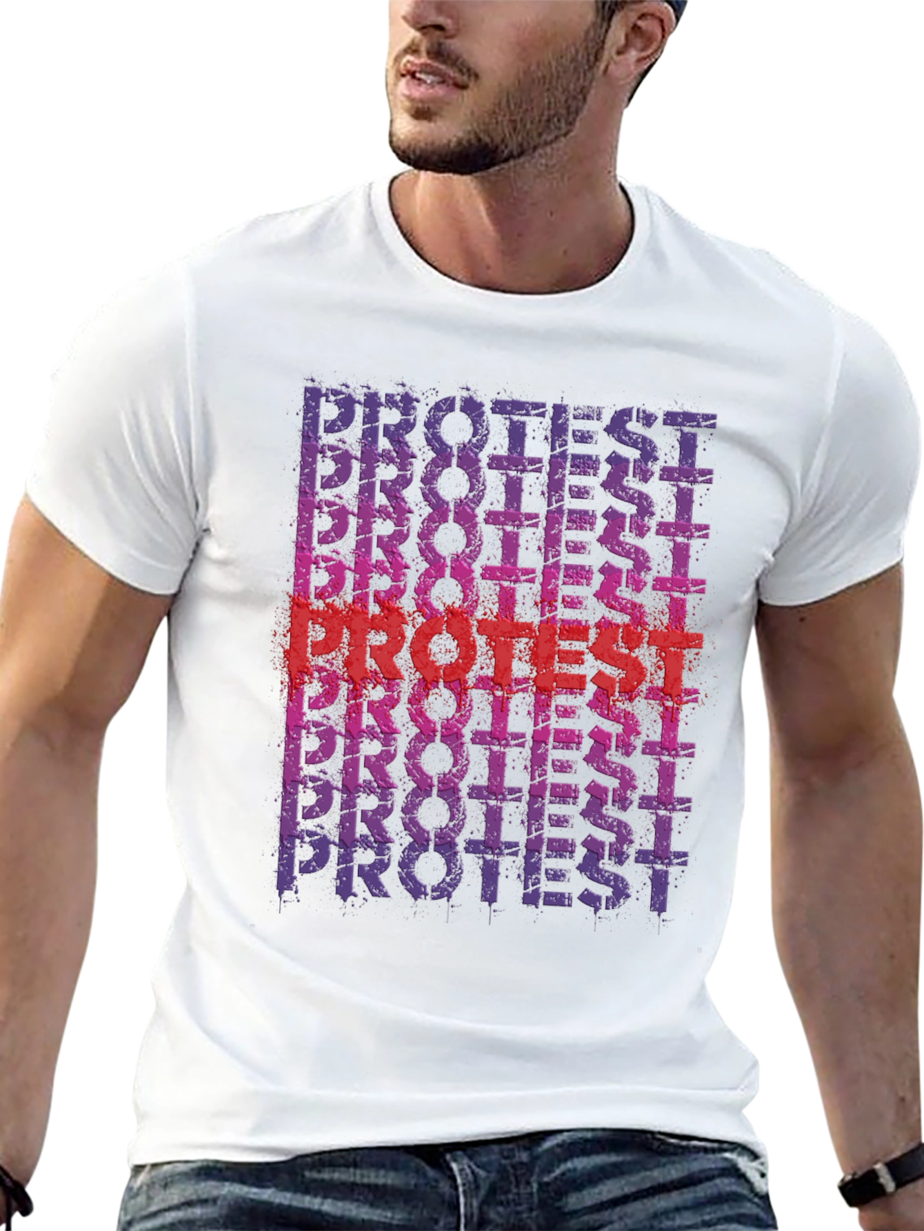 Protest Graphic Print Black Crew Neck T-Shirt
