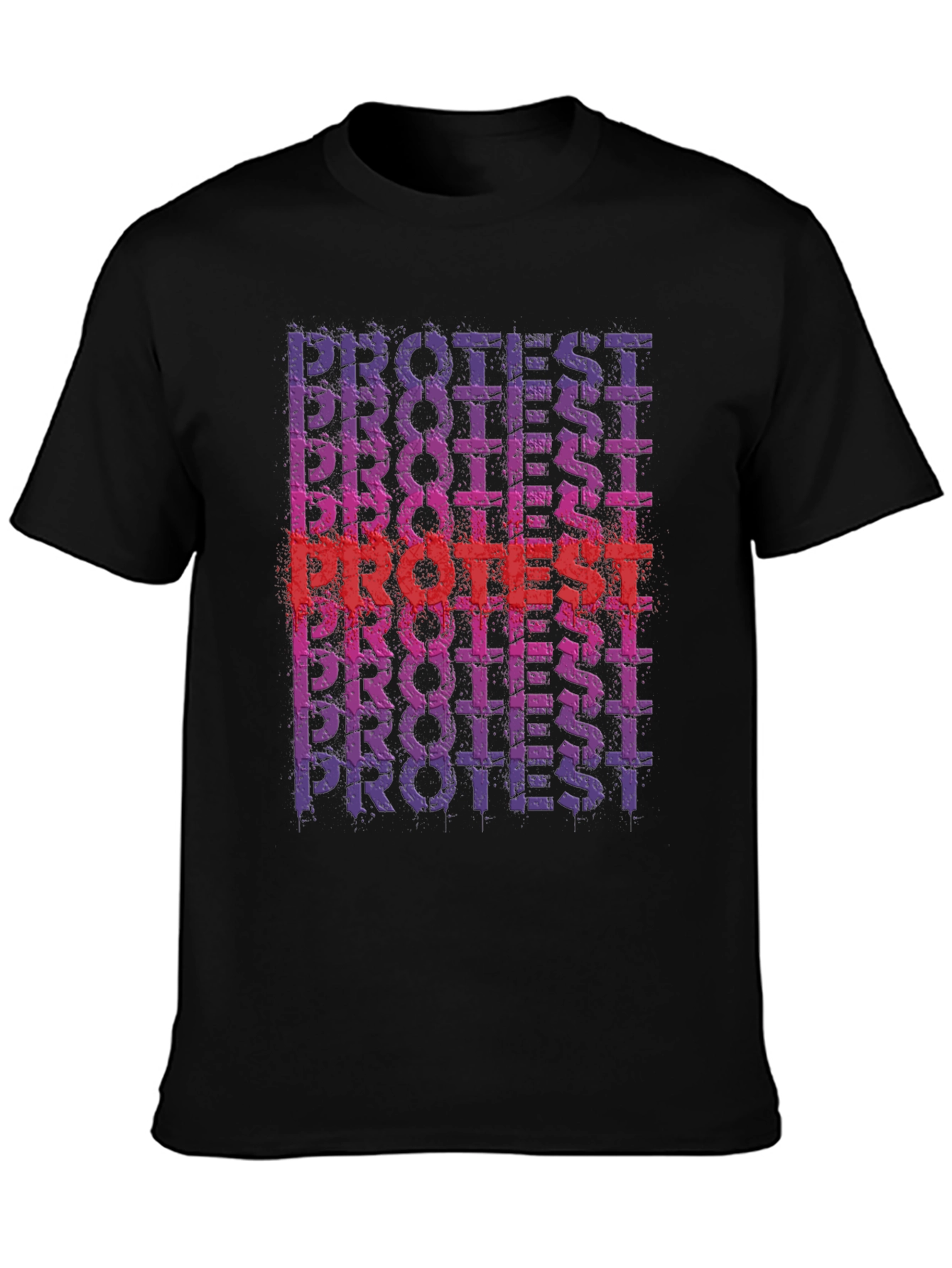 Protest Graphic Print Black Crew Neck T-Shirt
