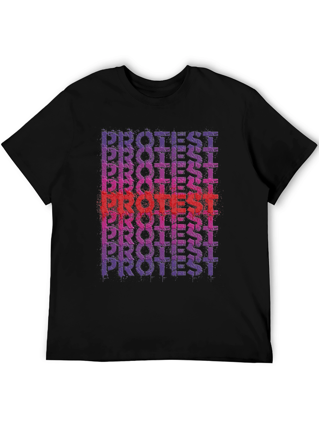 Protest Graphic Print Black Crew Neck T-Shirt