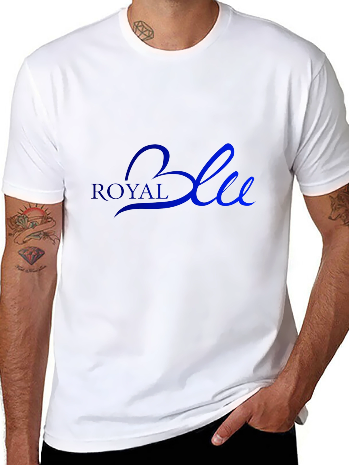 Royal Blue Graphic Tee - Stylish Mens T-Shirt