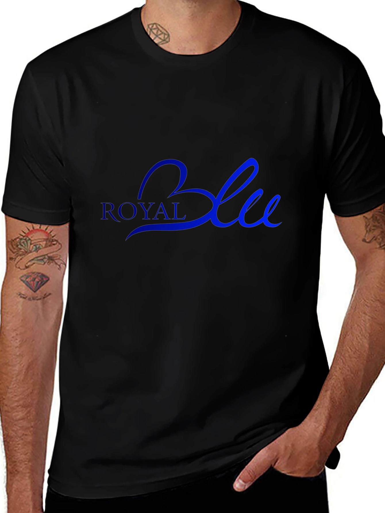 Royal Blue Graphic Tee - Stylish Mens T-Shirt