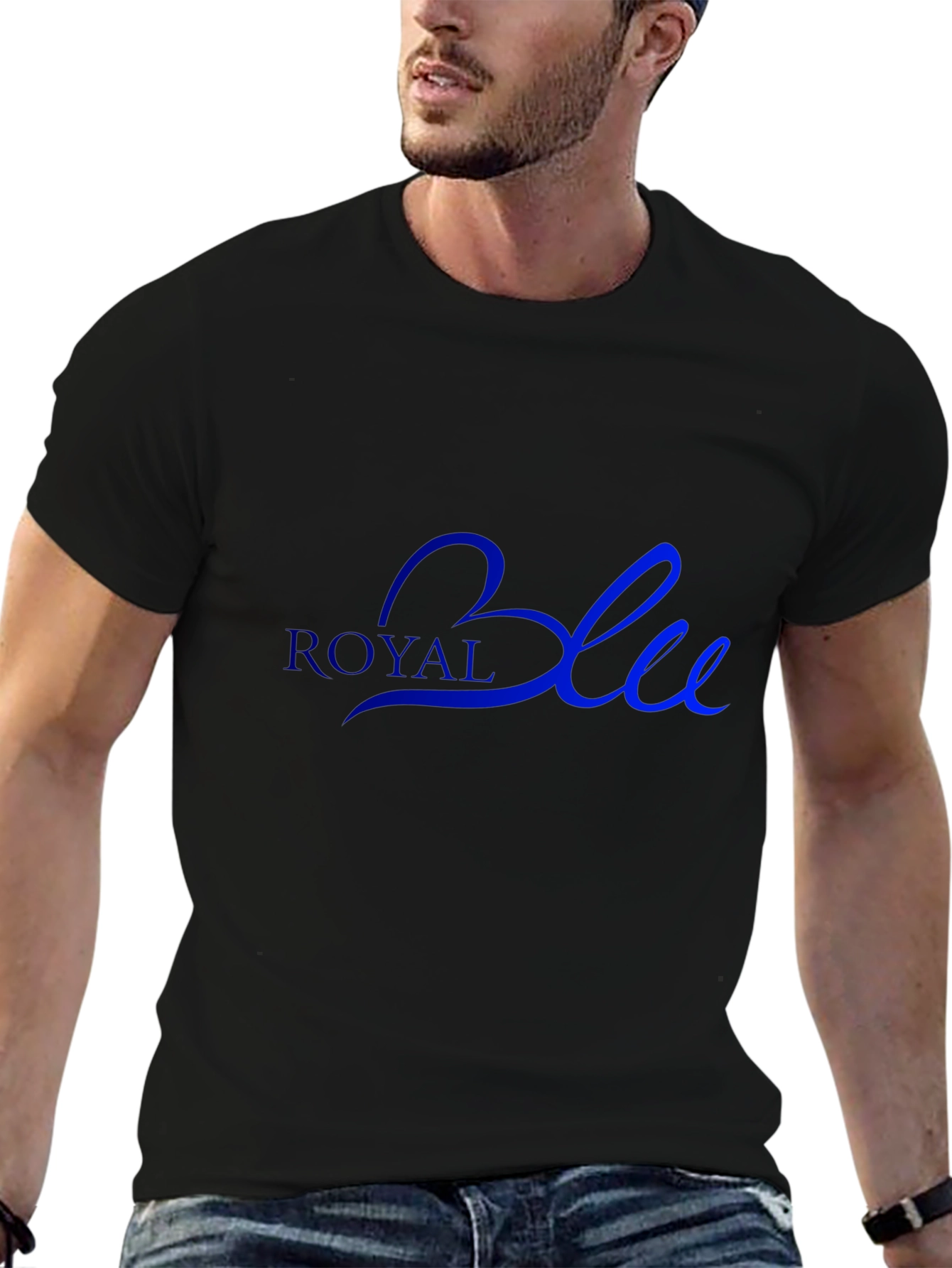 Royal Blue Graphic Tee - Stylish Mens T-Shirt