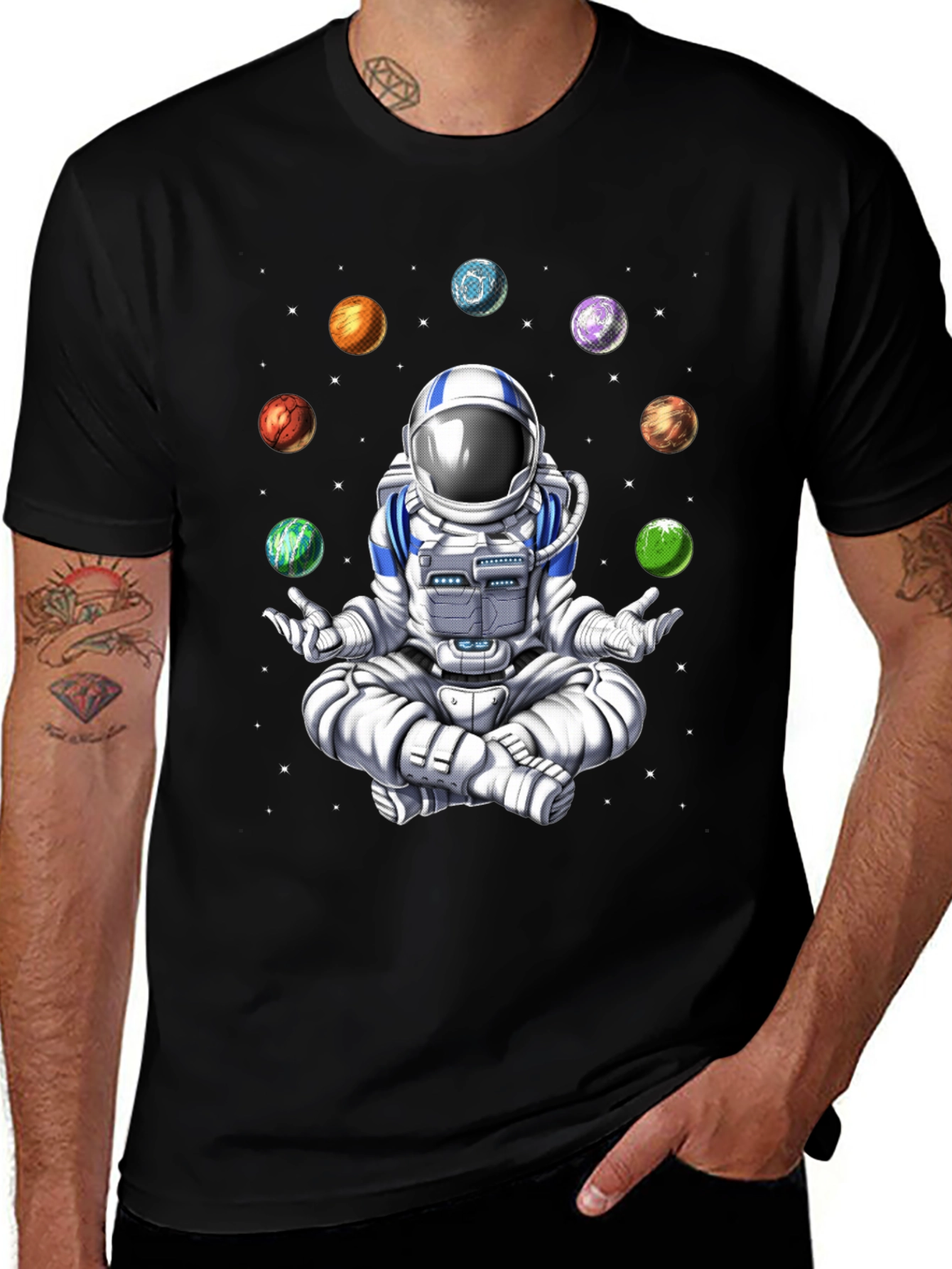 Meditating Astronaut Space T-Shirt