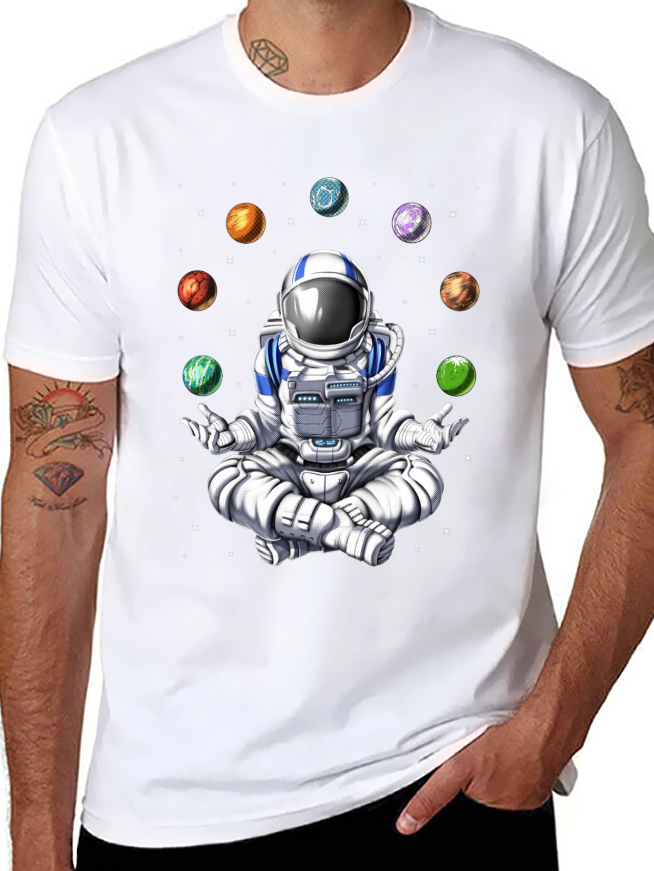 Meditating Astronaut Space T-Shirt