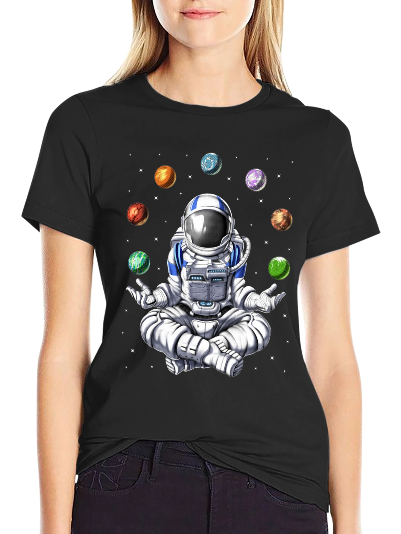 Meditating Astronaut Space T-Shirt