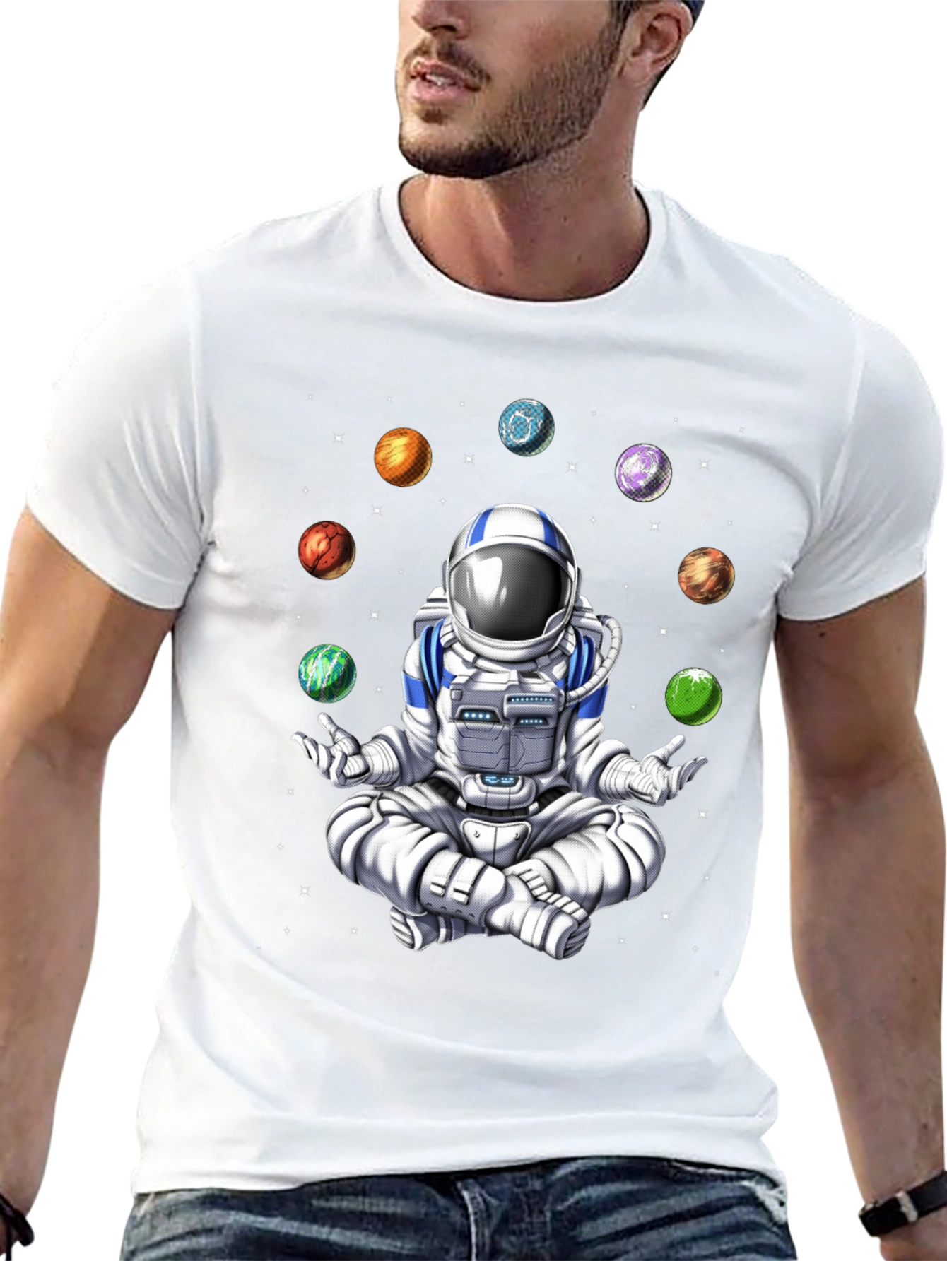 Meditating Astronaut Space T-Shirt