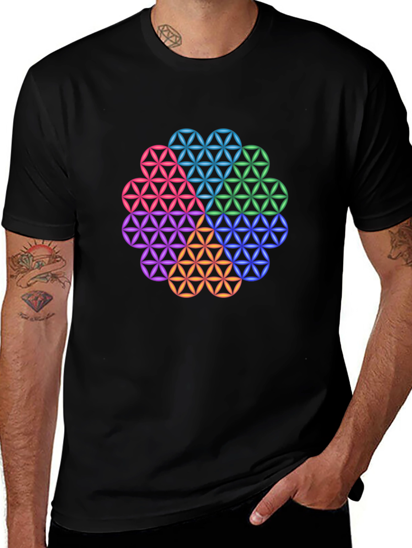 Flower of Life Geometric T-Shirt