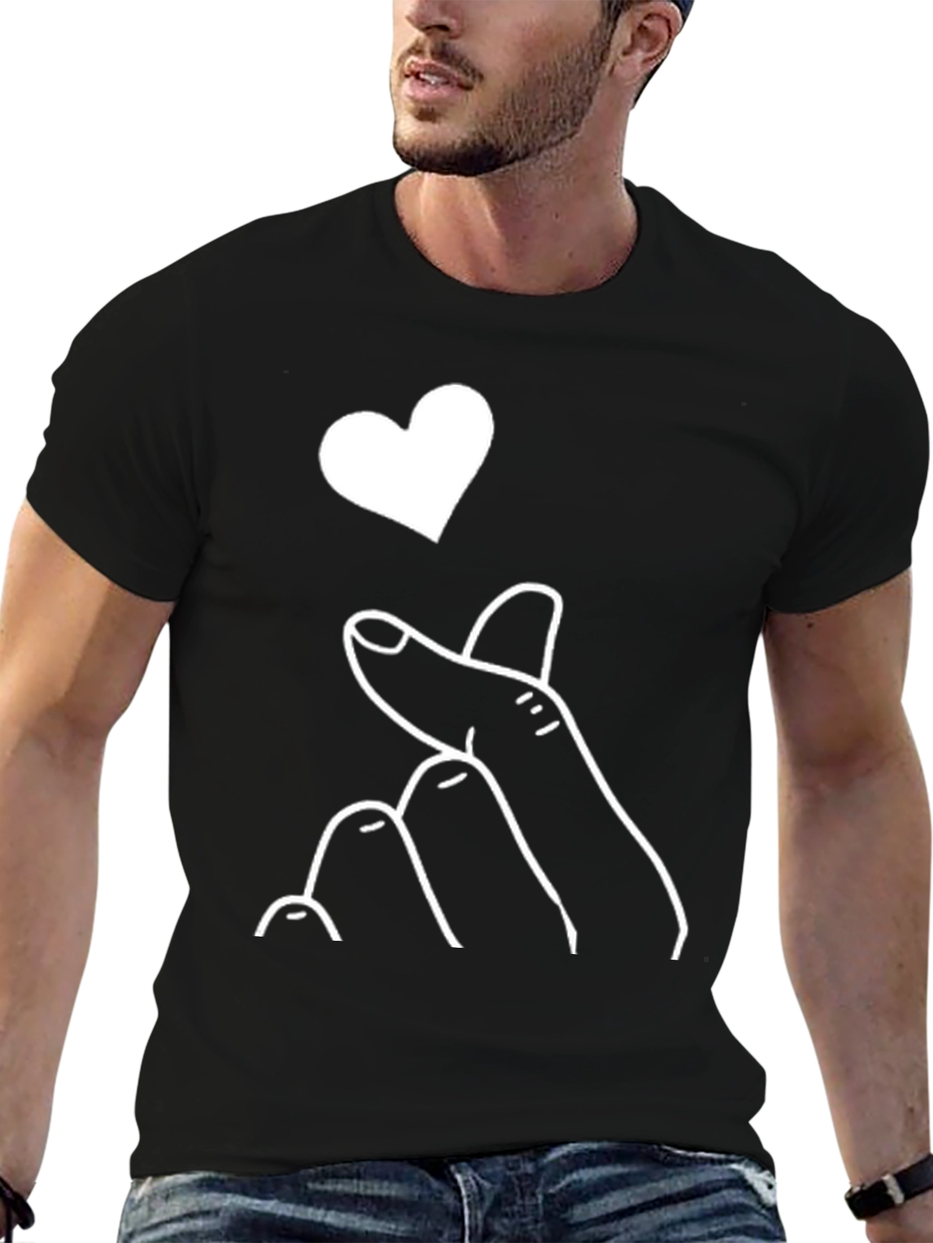 Heart Finger Gesture Graphic Tee