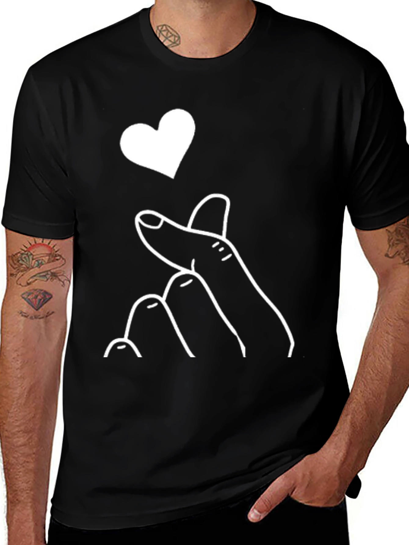 Heart Finger Gesture Graphic Tee