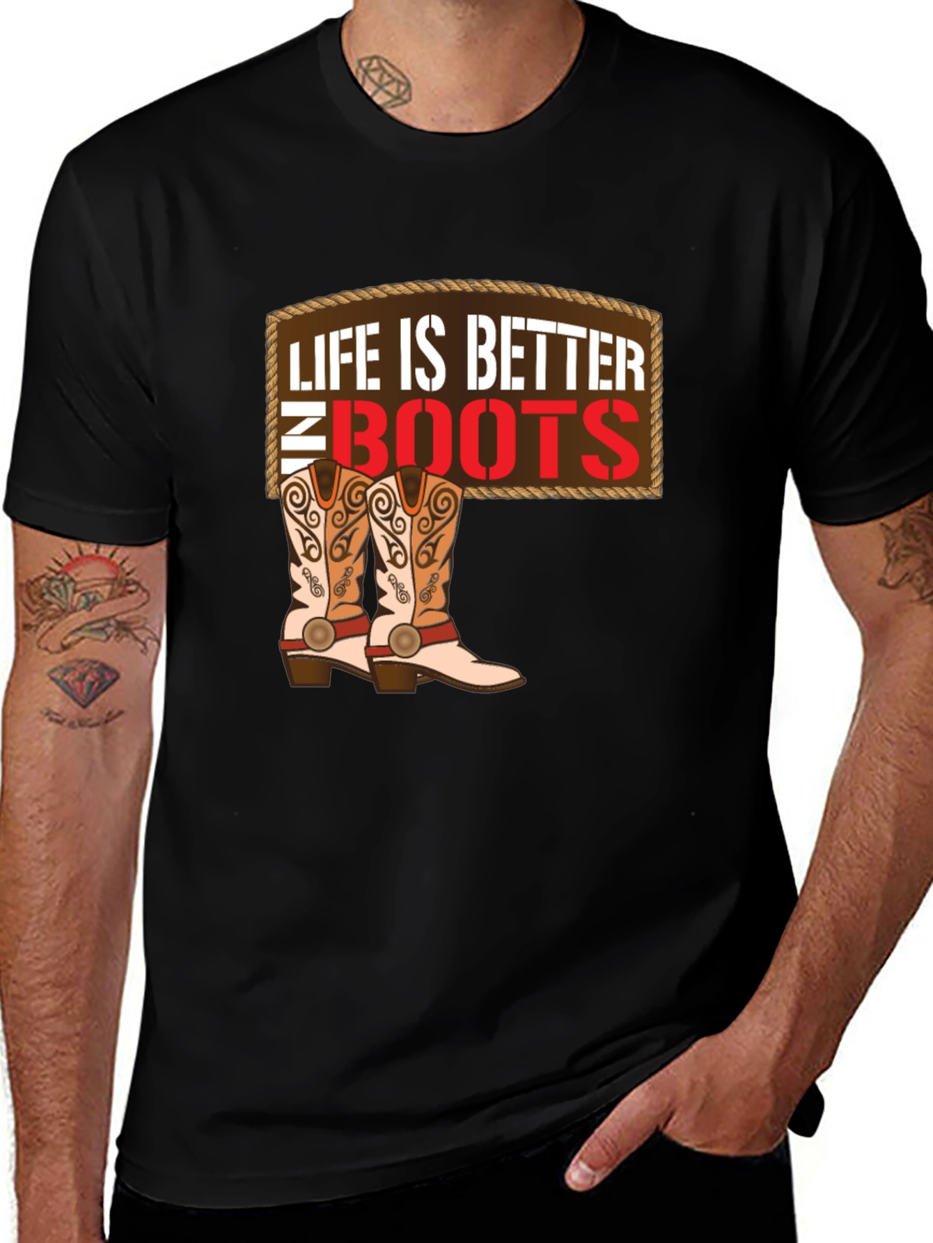 Life is Better in Boots T-Shirt - Cowboy Style
