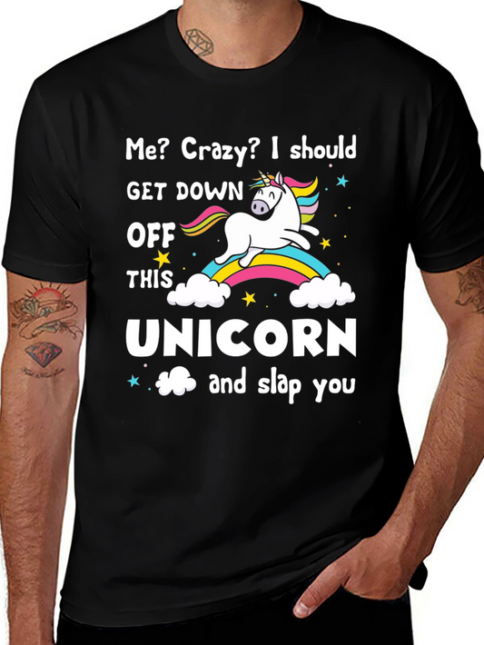 Crazy Unicorn Slap Funny Graphic T-Shirt