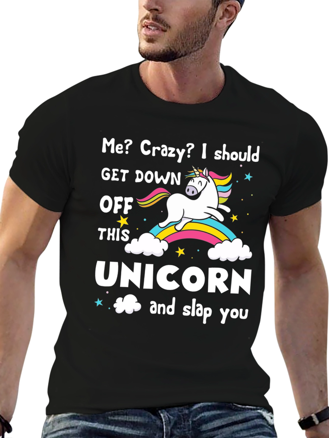 Crazy Unicorn Slap Funny Graphic T-Shirt