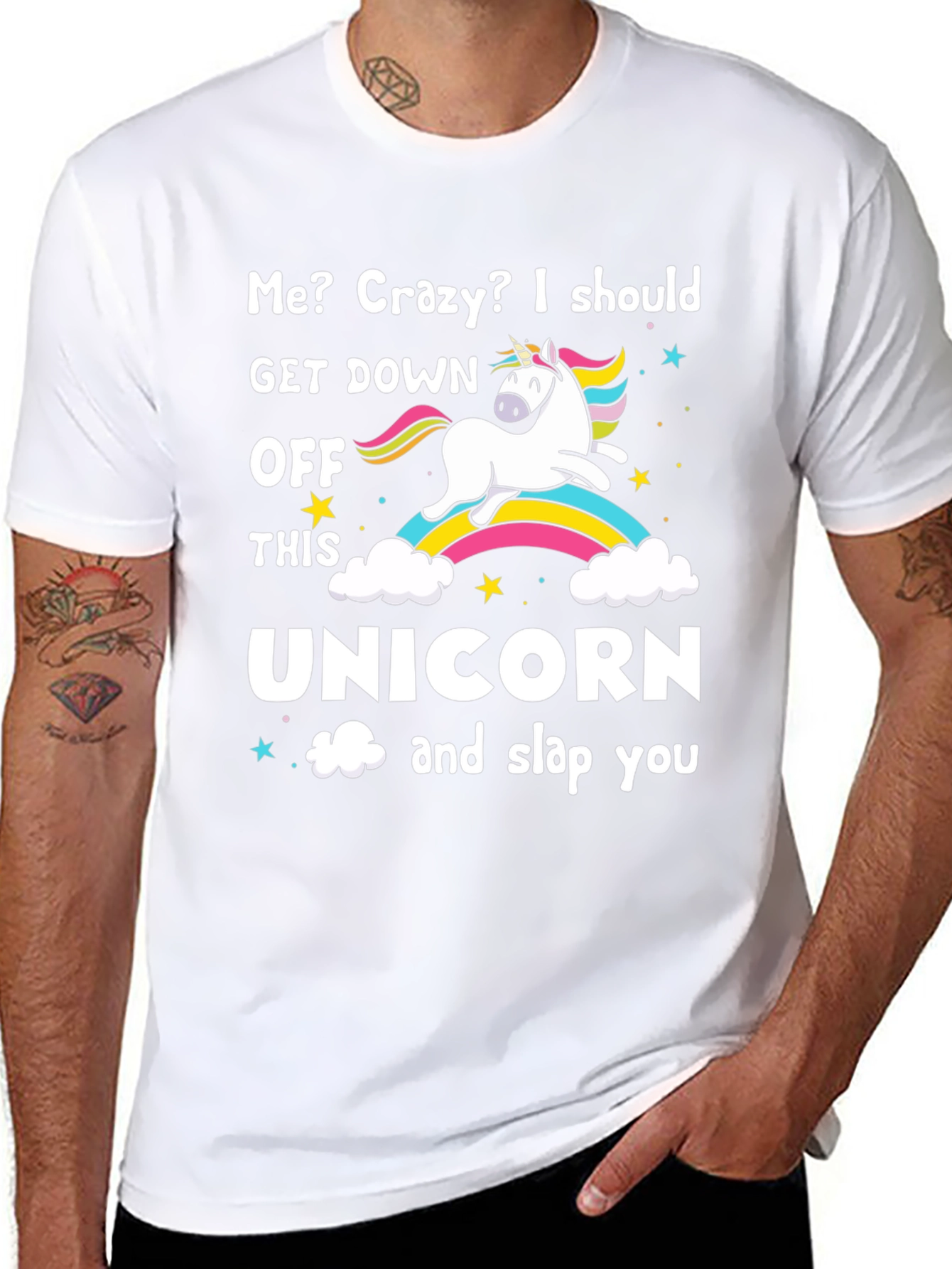 Crazy Unicorn Slap Funny Graphic T-Shirt