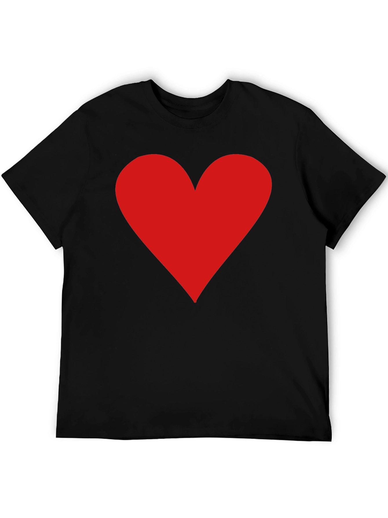 Red Heart Graphic Print Black T-Shirt