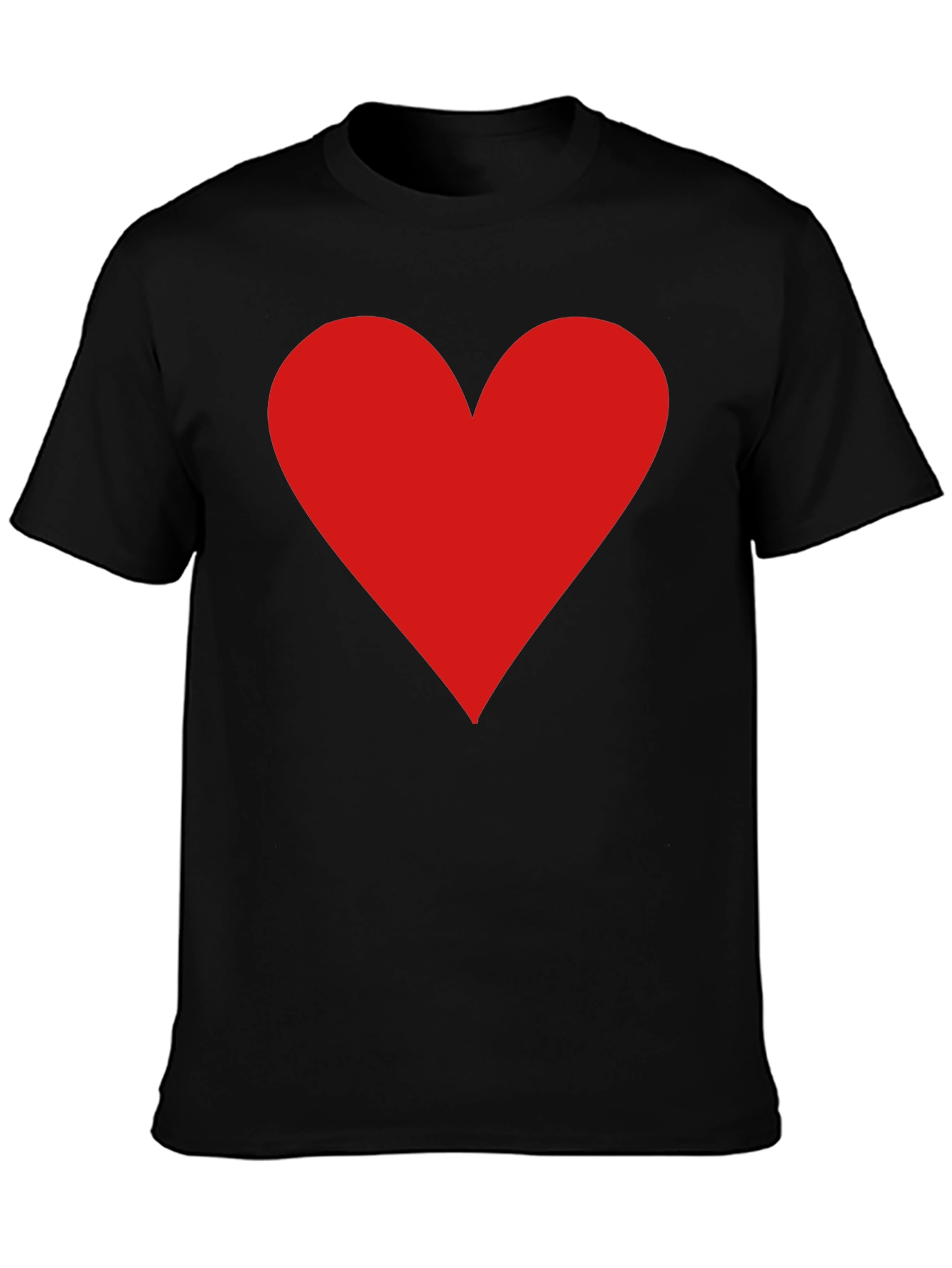 Red Heart Graphic Print Black T-Shirt