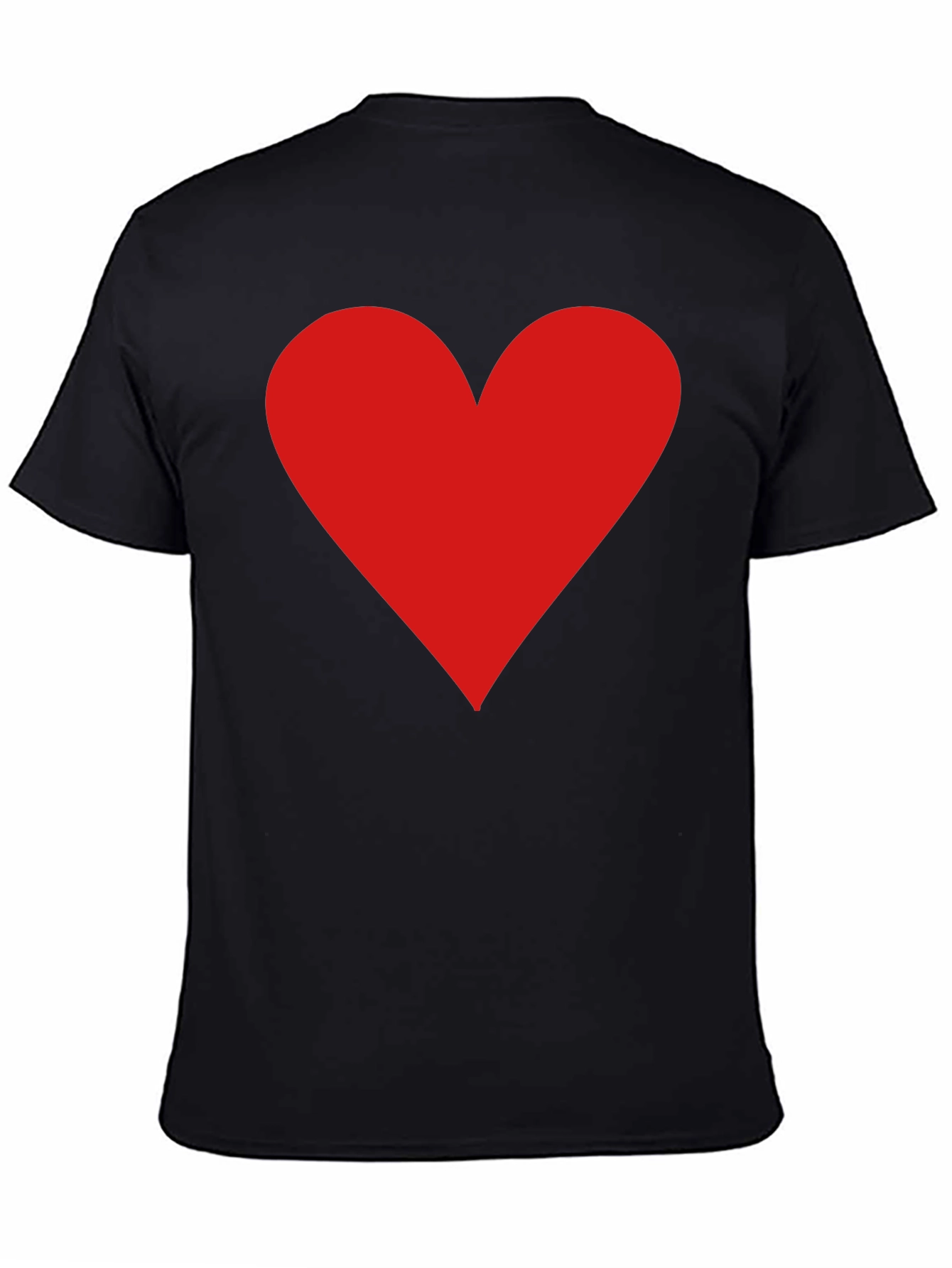 Red Heart Graphic Print Black T-Shirt