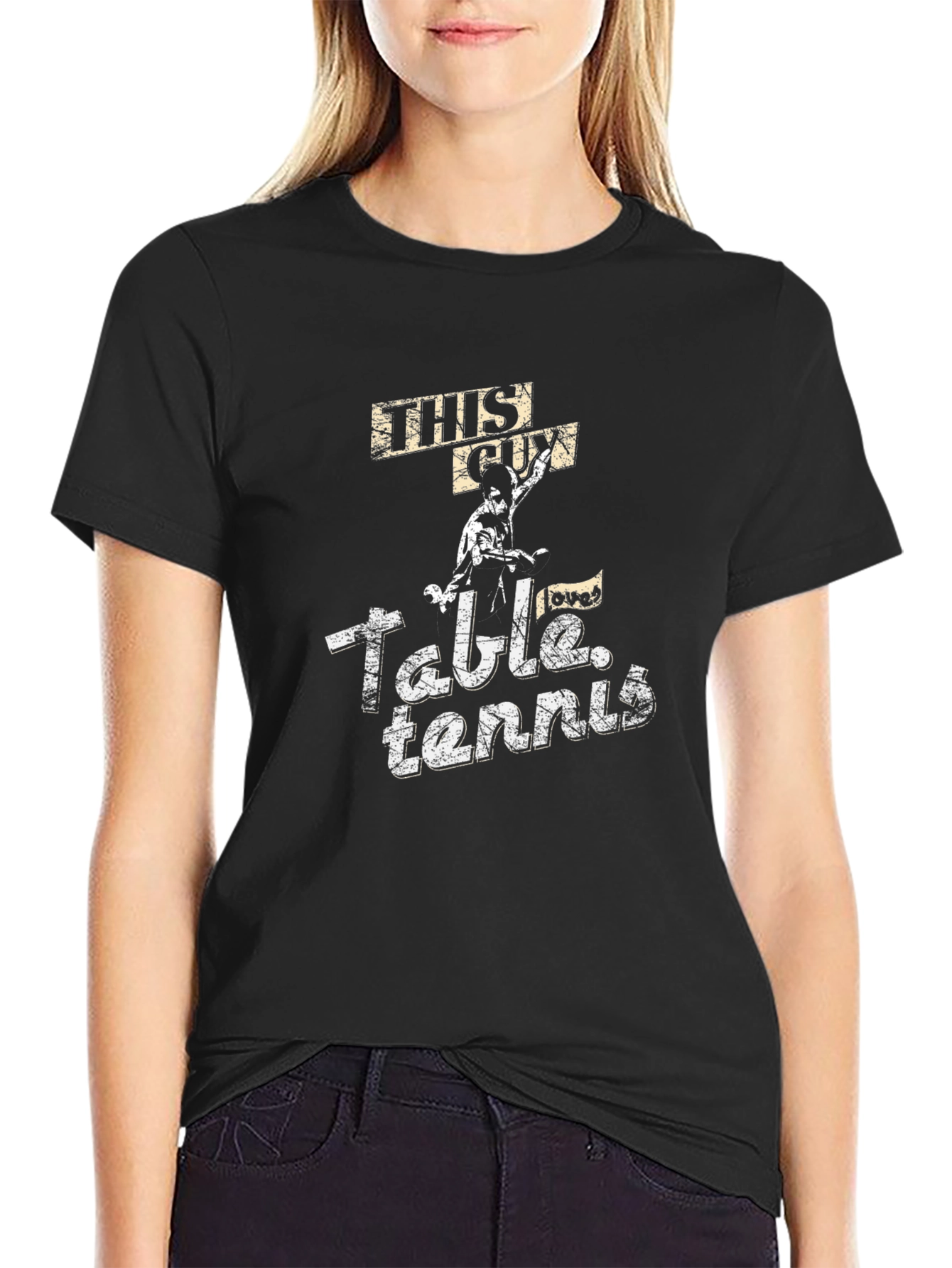 This Guy Loves Table Tennis Graphic T-Shirt