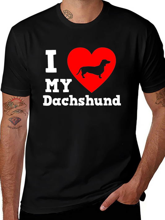 I Heart My Dachshund T-Shirt - Black Dog Lover Gift