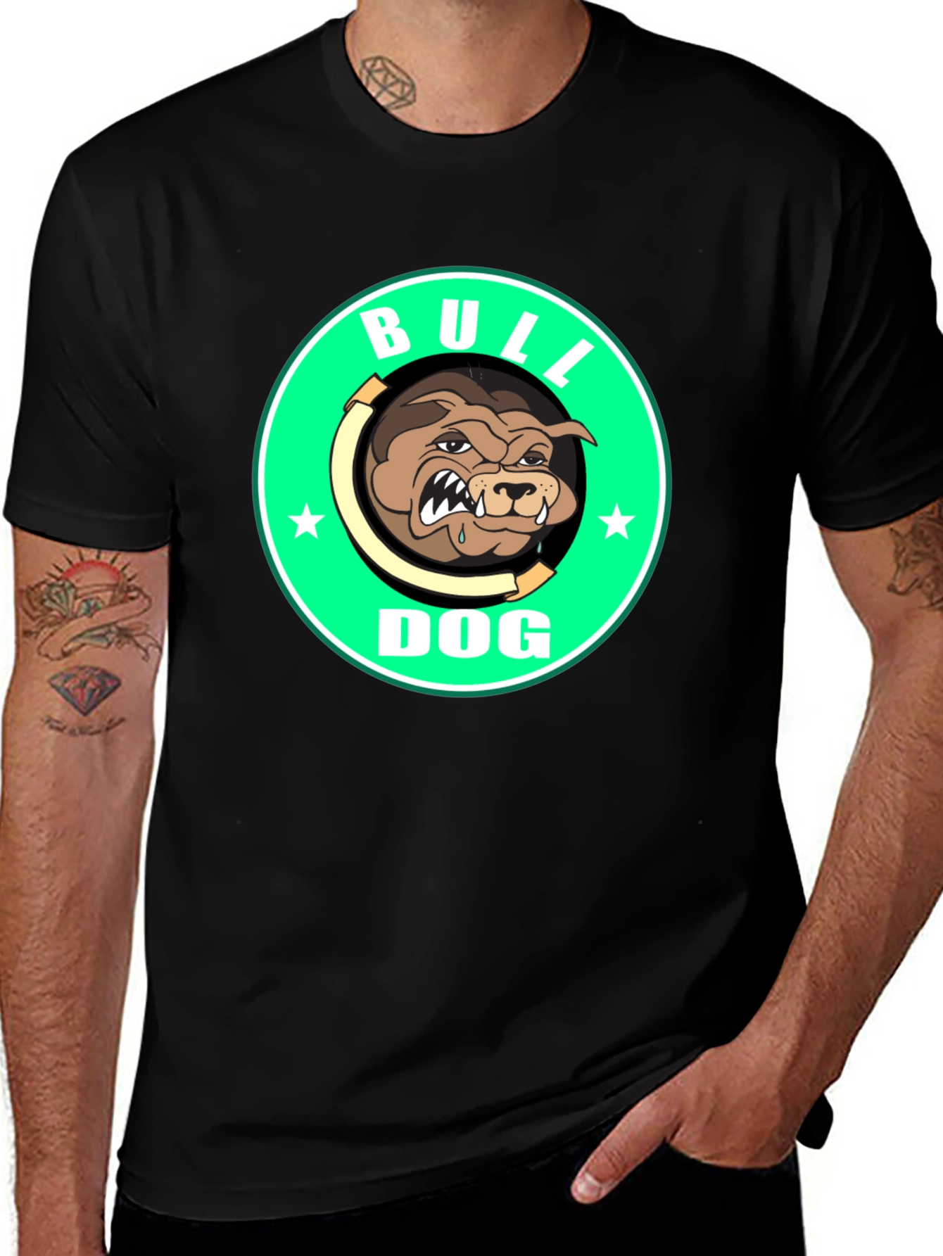Bulldog Graphic Tee - Mens Black T-Shirt