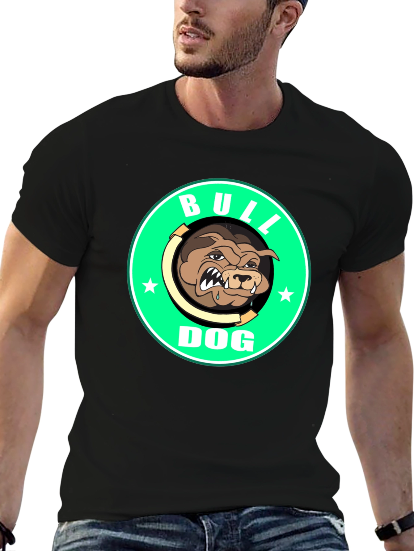 Bulldog Graphic Tee - Mens Black T-Shirt