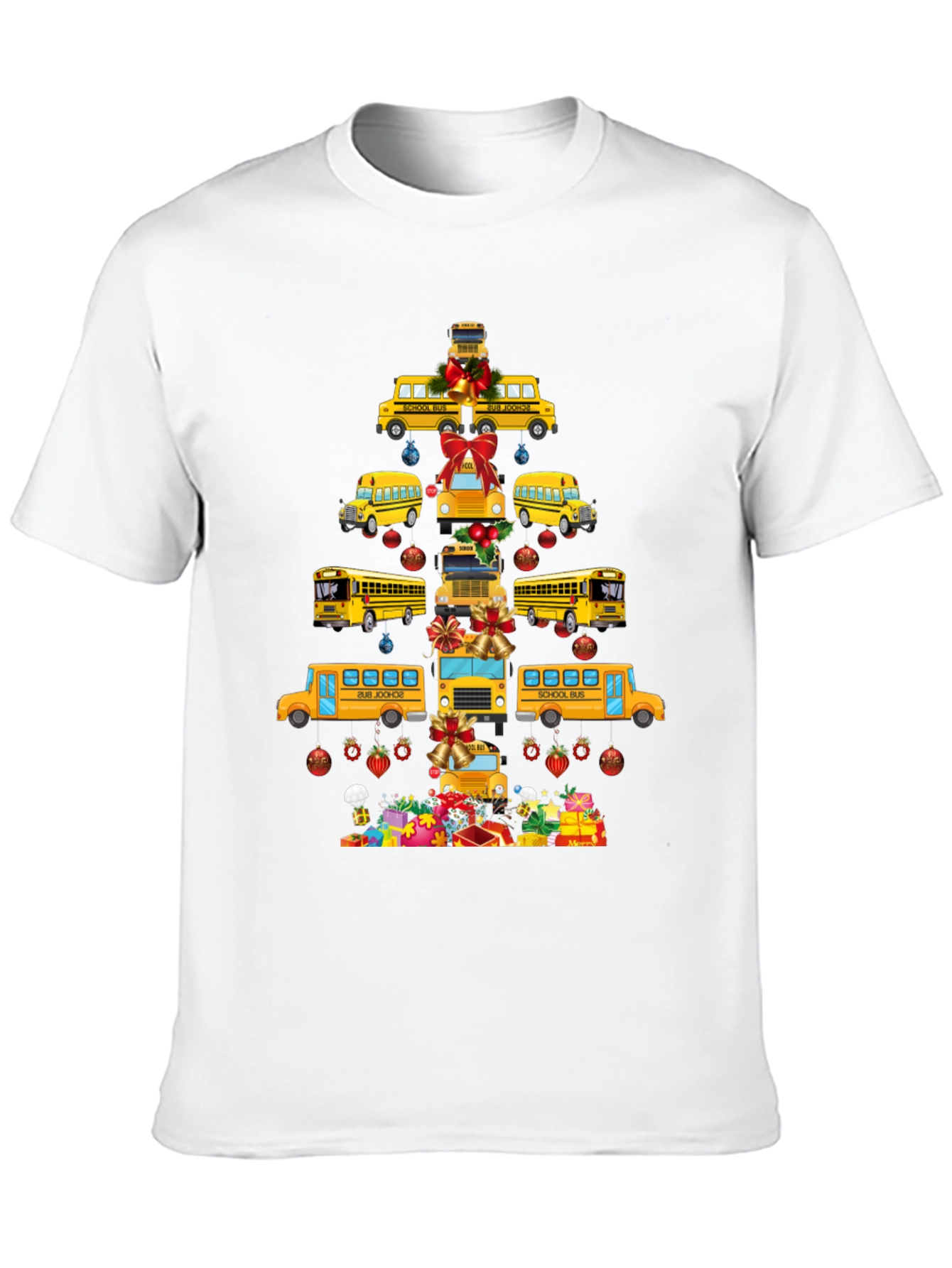 Festive School Bus Christmas Tree T-Shirt