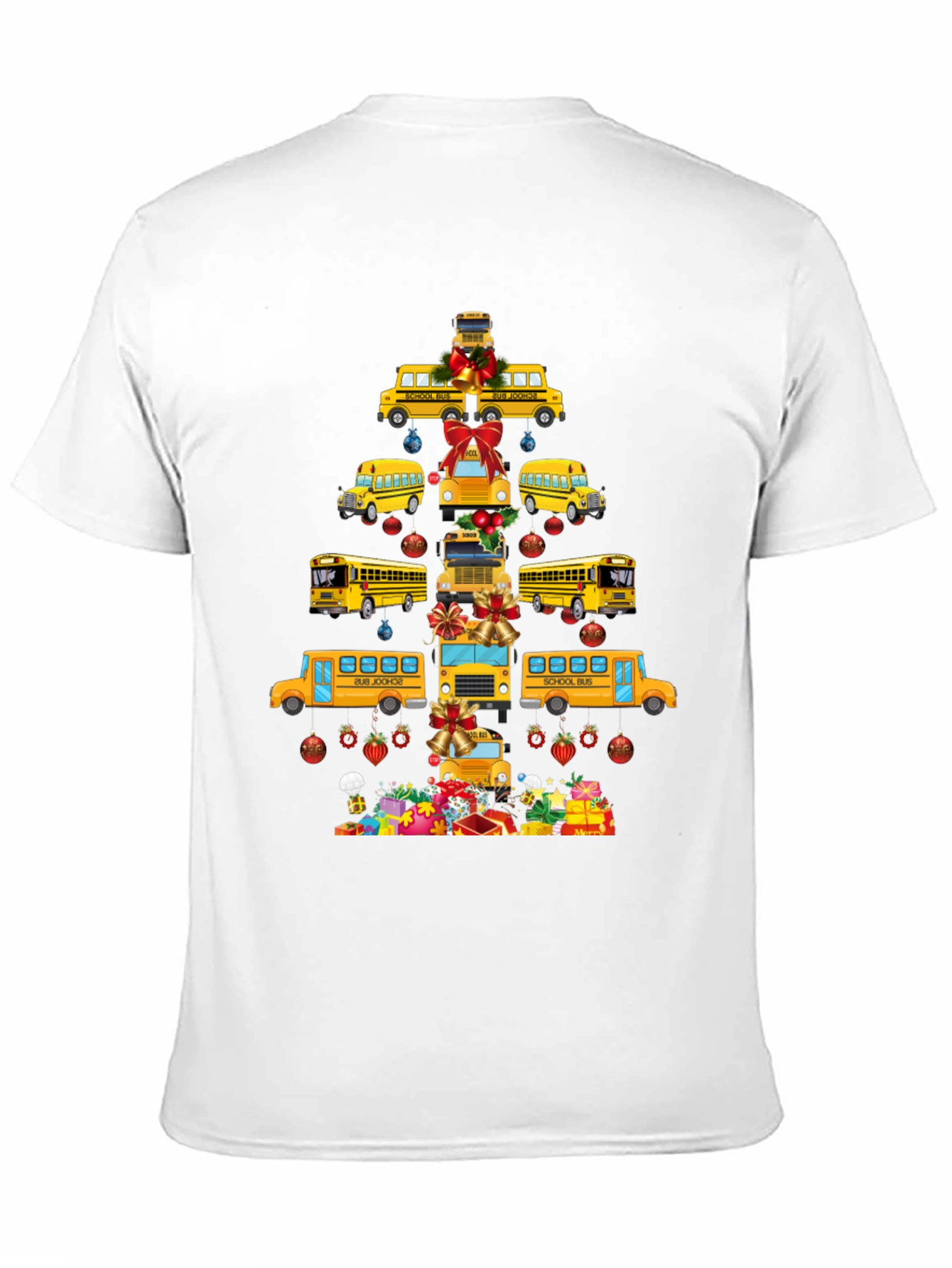 Festive School Bus Christmas Tree T-Shirt