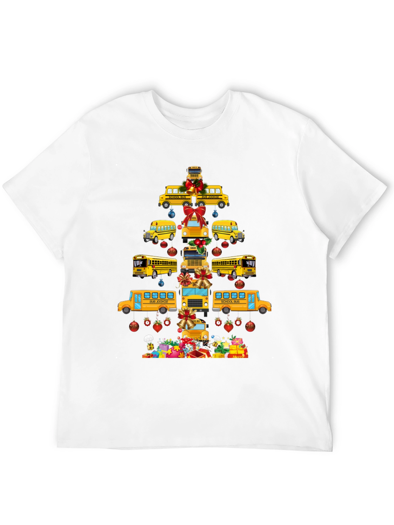 Festive School Bus Christmas Tree T-Shirt