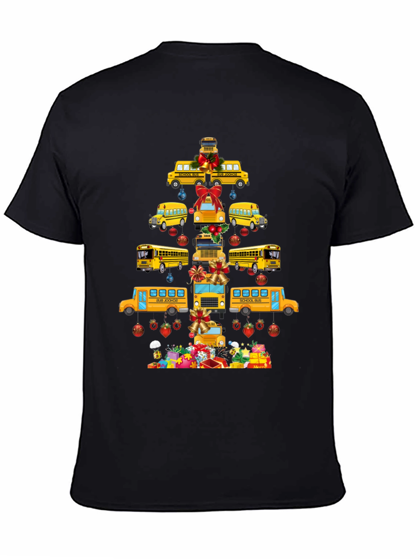 Festive School Bus Christmas Tree T-Shirt