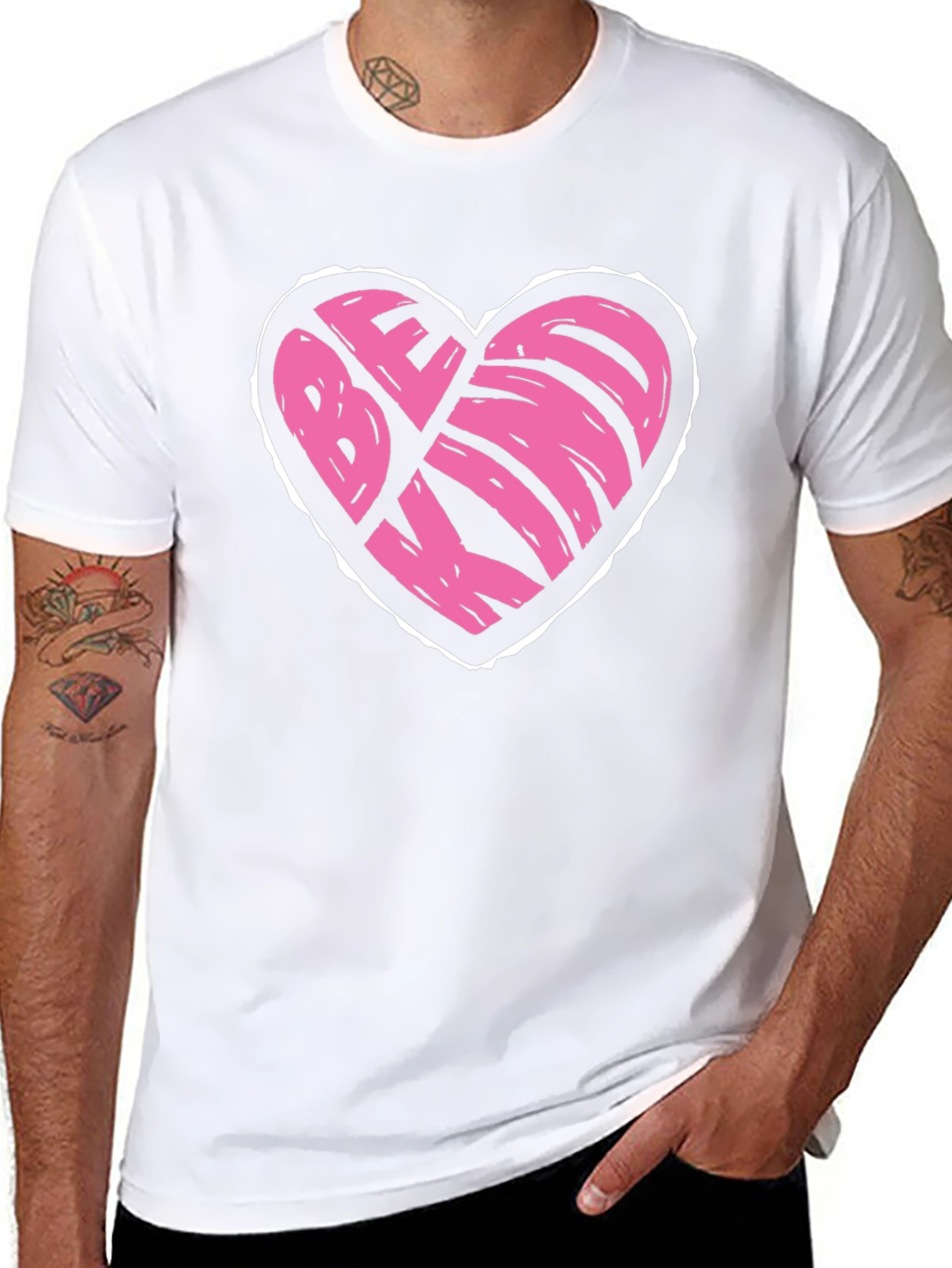 Be Kind Heart Graphic T-Shirt - Black