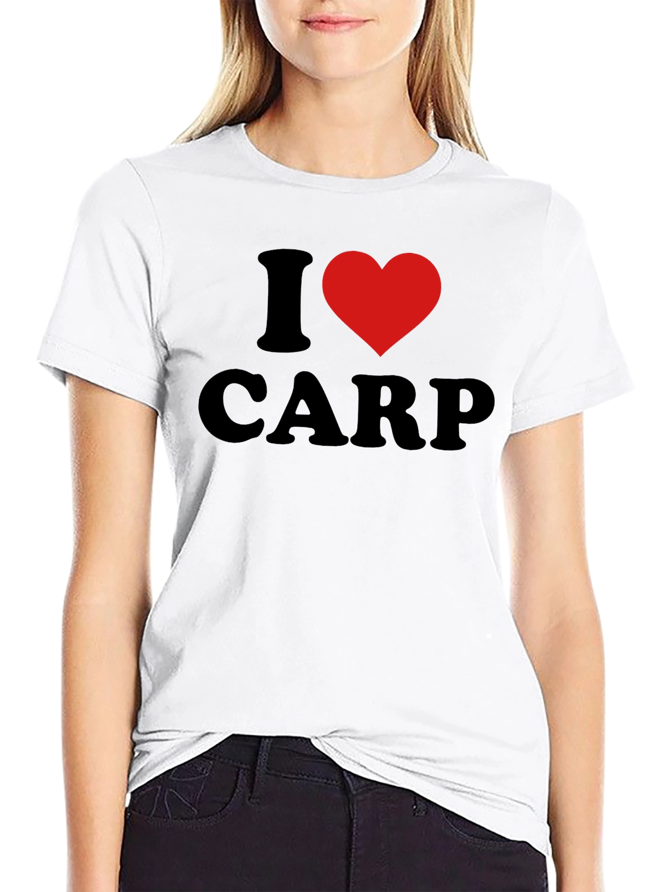 I Heart Carp Graphic T-Shirt - Black Cotton Tee