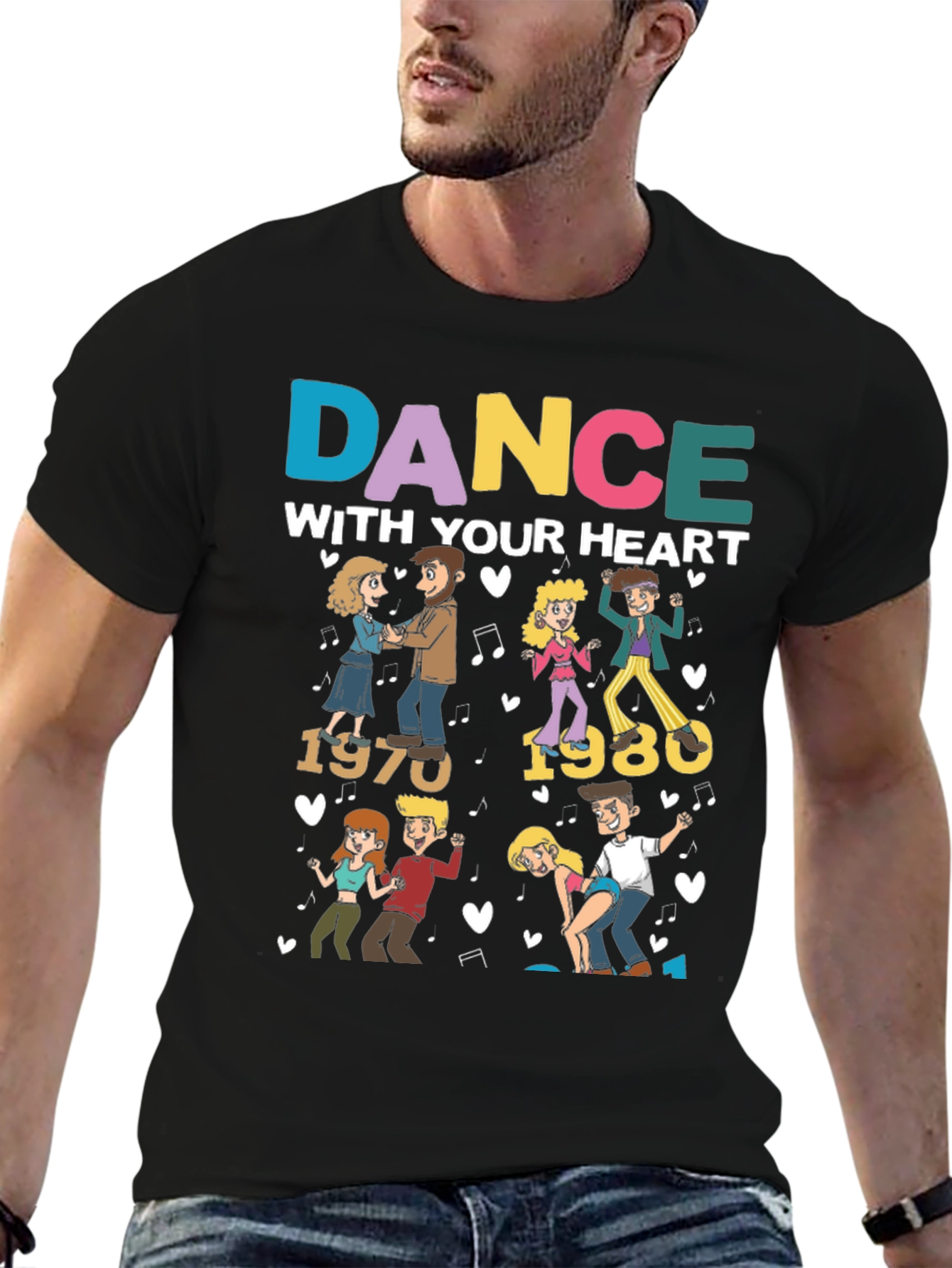 Dance With Your Heart 70s 80s Graphic Tee