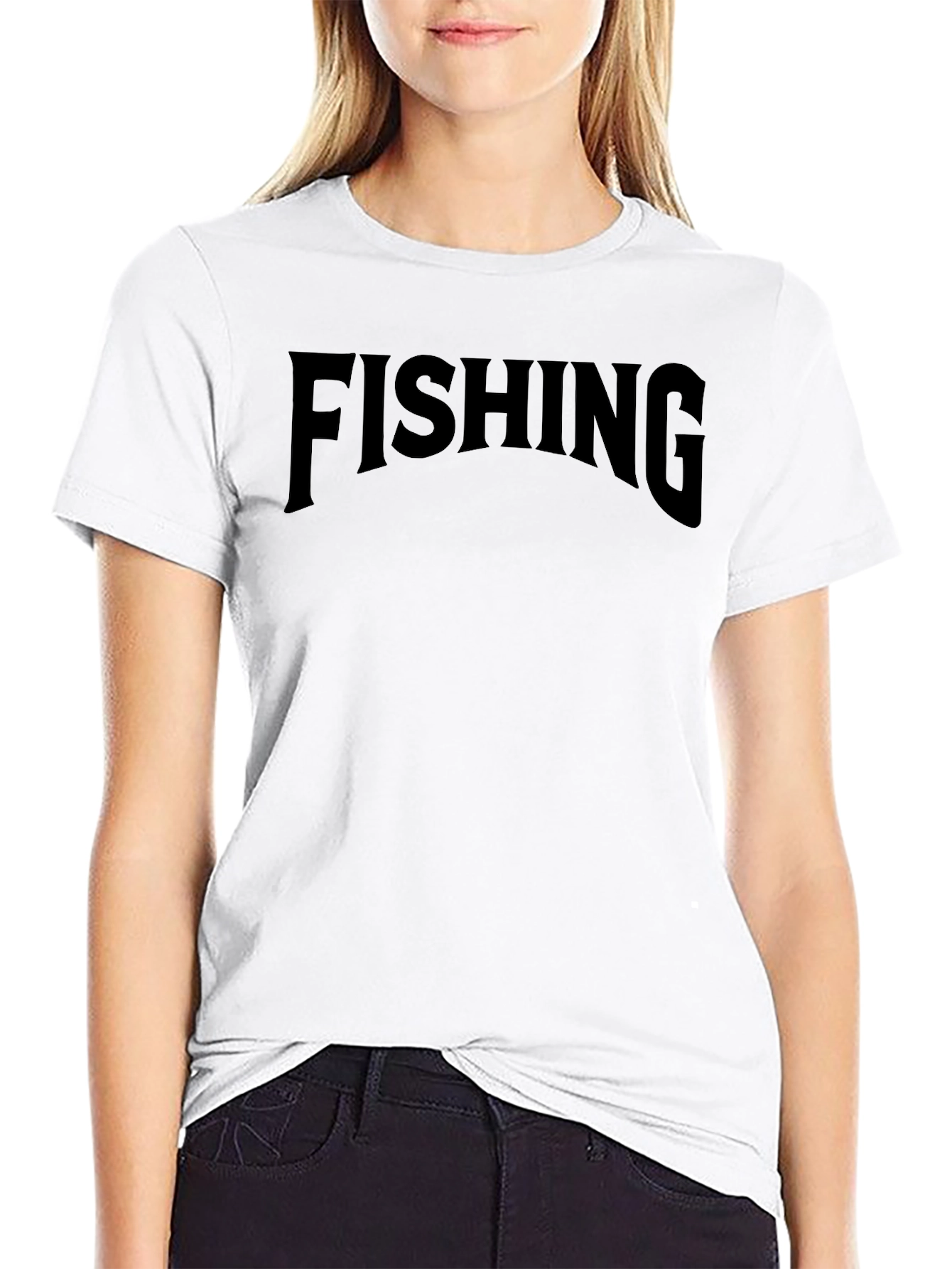 Fishing Graphic Tee - Black Cotton Blend