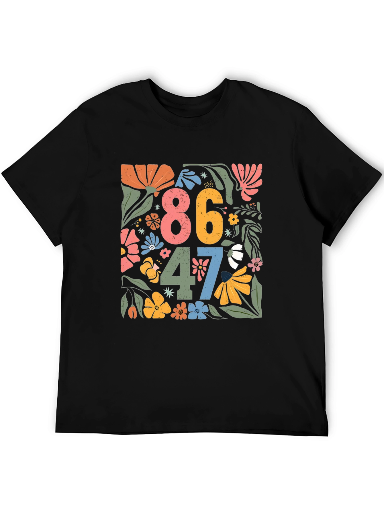 Floral 86 47 T-Shirt - Retro Design