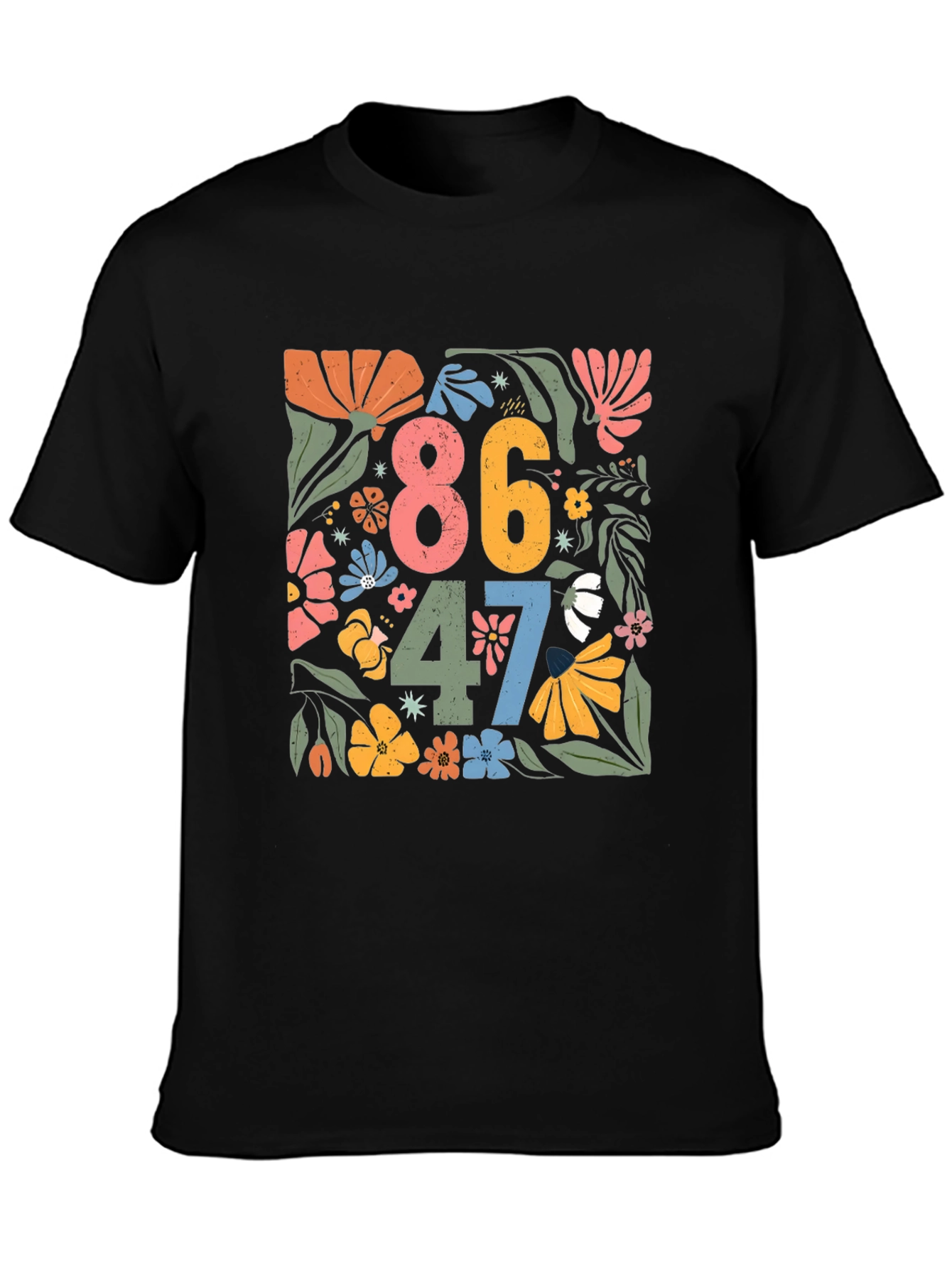 Floral 86 47 T-Shirt - Retro Design