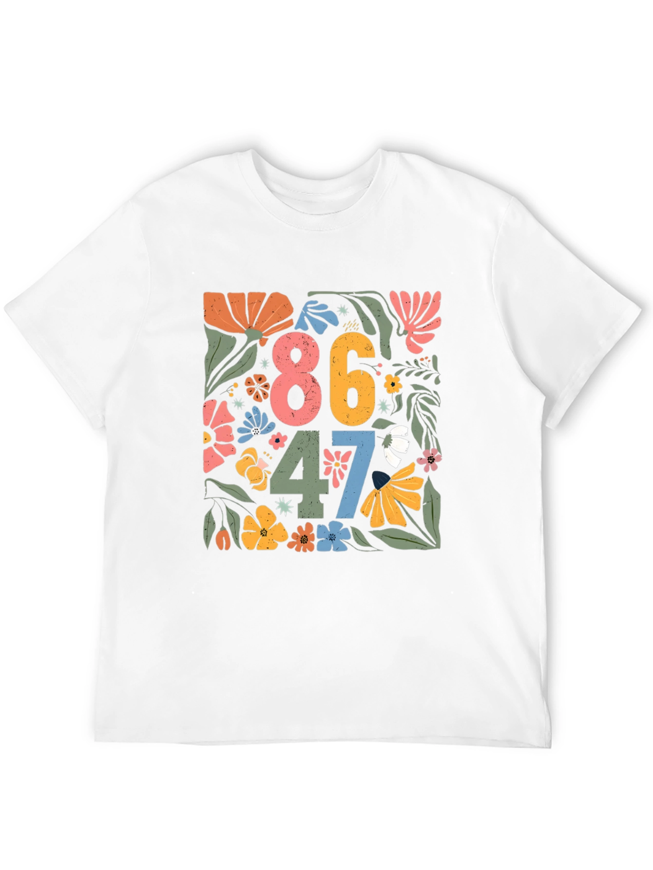Floral 86 47 T-Shirt - Retro Design