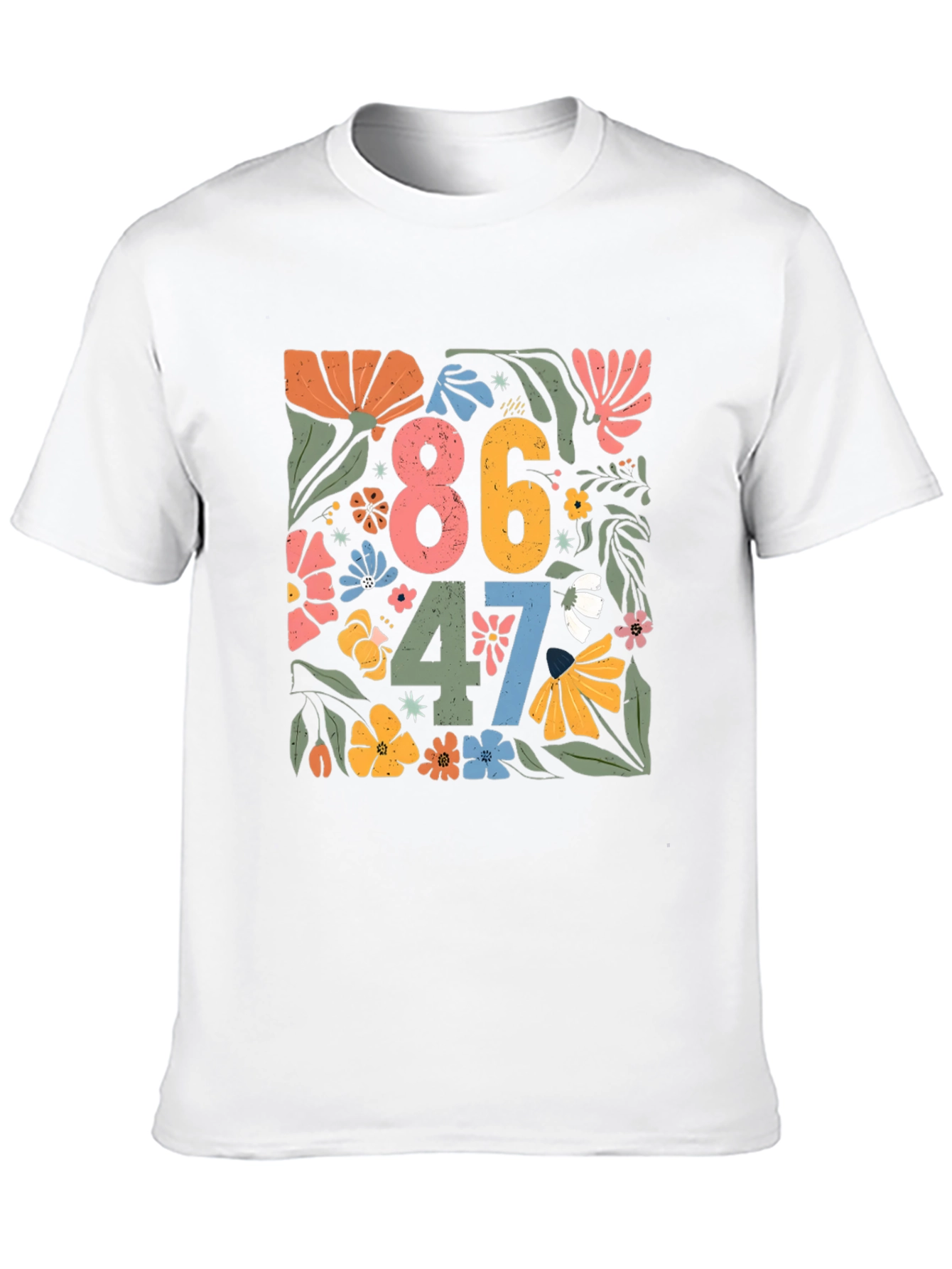 Floral 86 47 T-Shirt - Retro Design