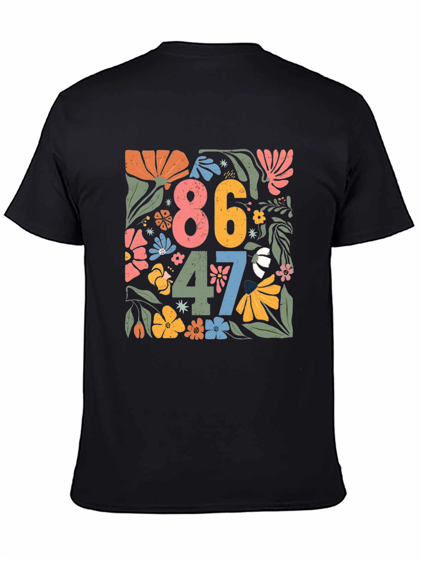 Floral 86 47 T-Shirt - Retro Design