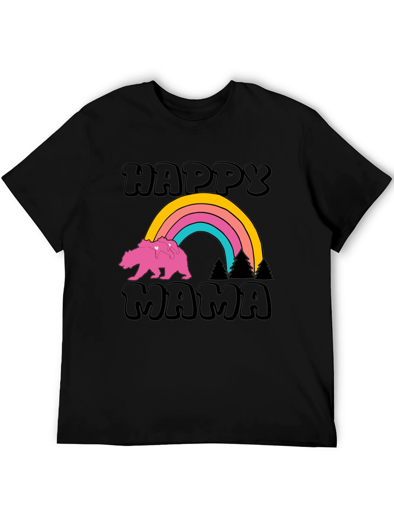 Happy Mama Bear Rainbow Graphic Tee