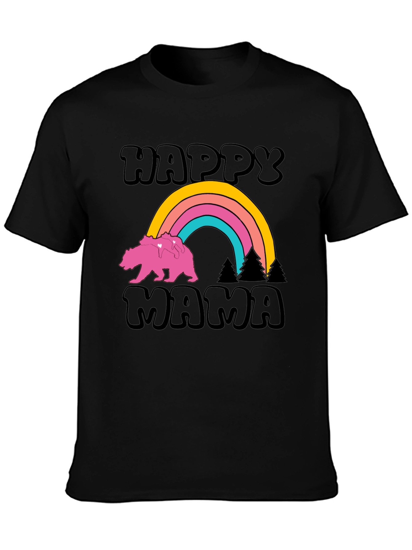 Happy Mama Bear Rainbow Graphic Tee