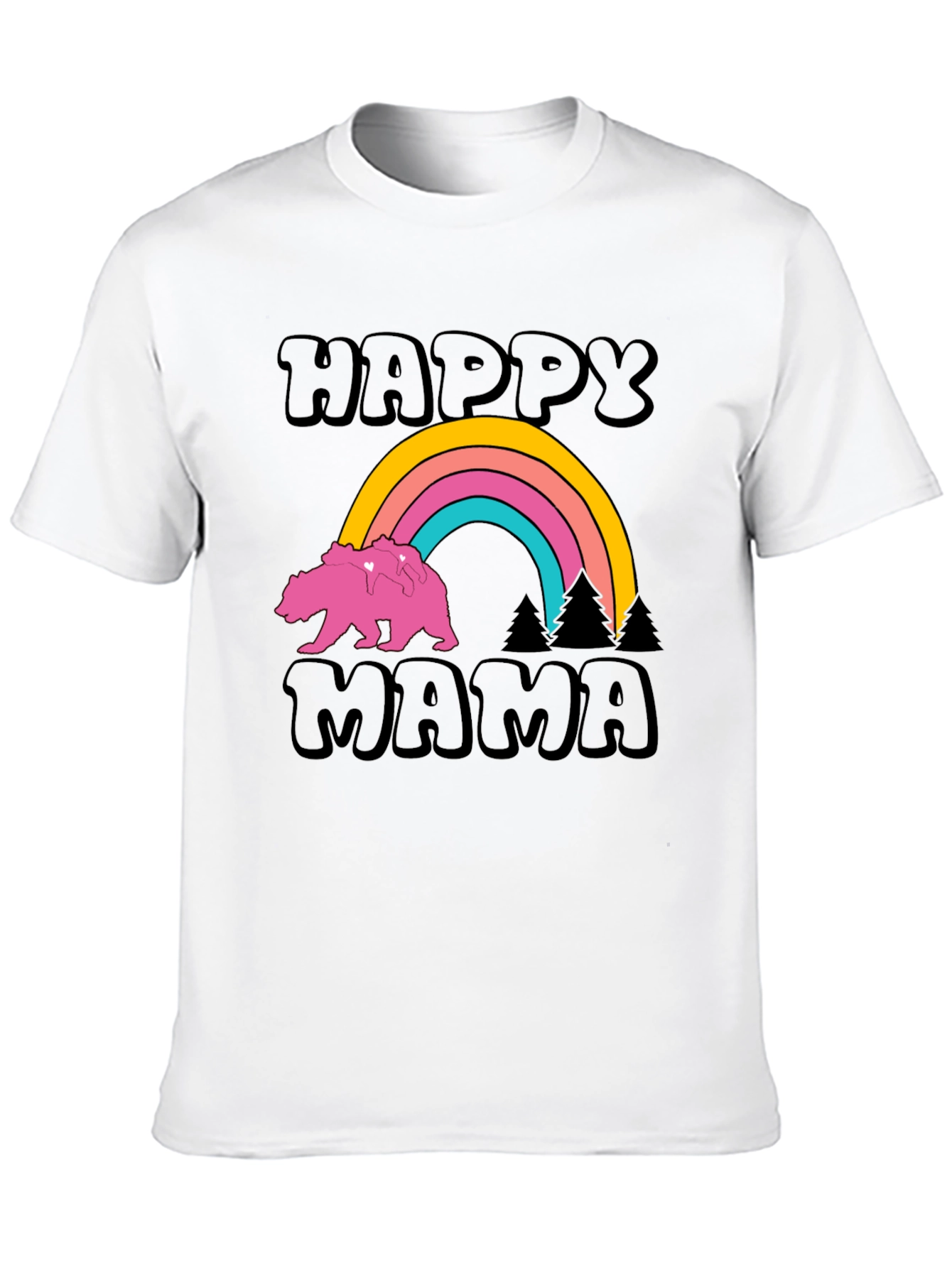 Happy Mama Bear Rainbow Graphic Tee