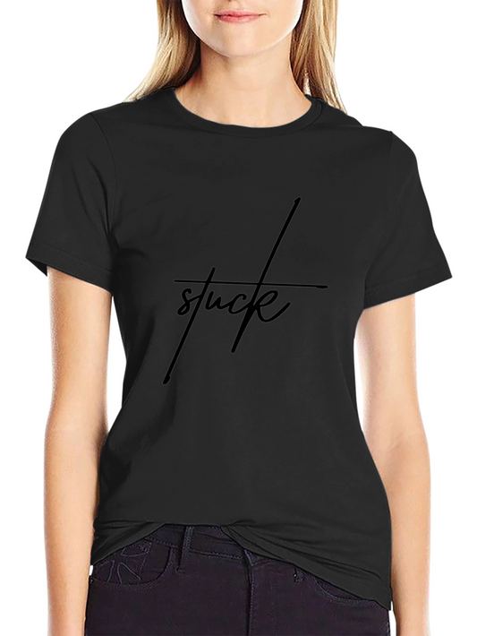 Stuck Graphic Black T-Shirt - Casual Style